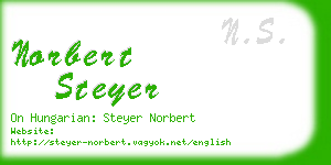 norbert steyer business card